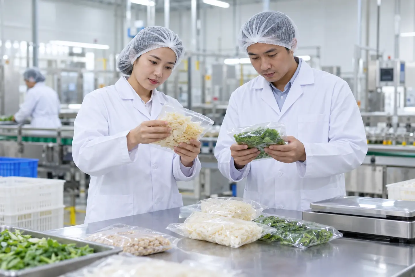 食品工場の衛生的な白衣ユニフォーム(記事用イメージ)