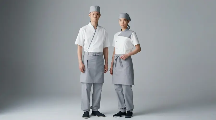 Modern Two-Tone White & Mist Grey Uniform