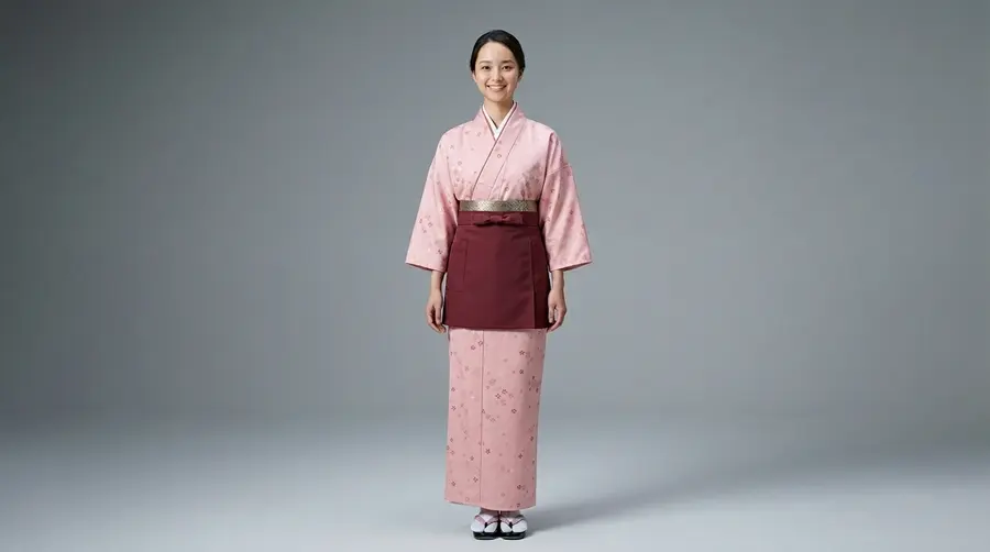 Sakura Blossom Modern Kimono Set (Pink & Maroon)