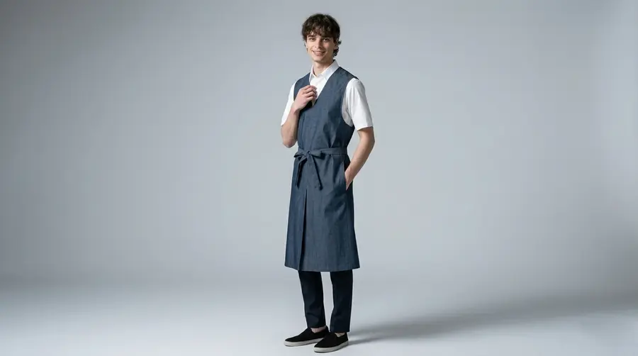 Denim V-Neck Vest-Style Professional Apron