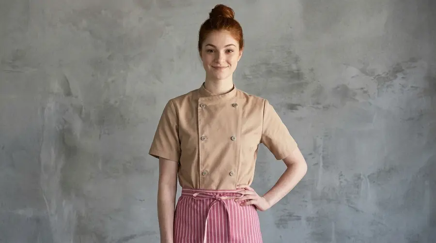 Soft Pink Pinstripe Professional Waist Apron