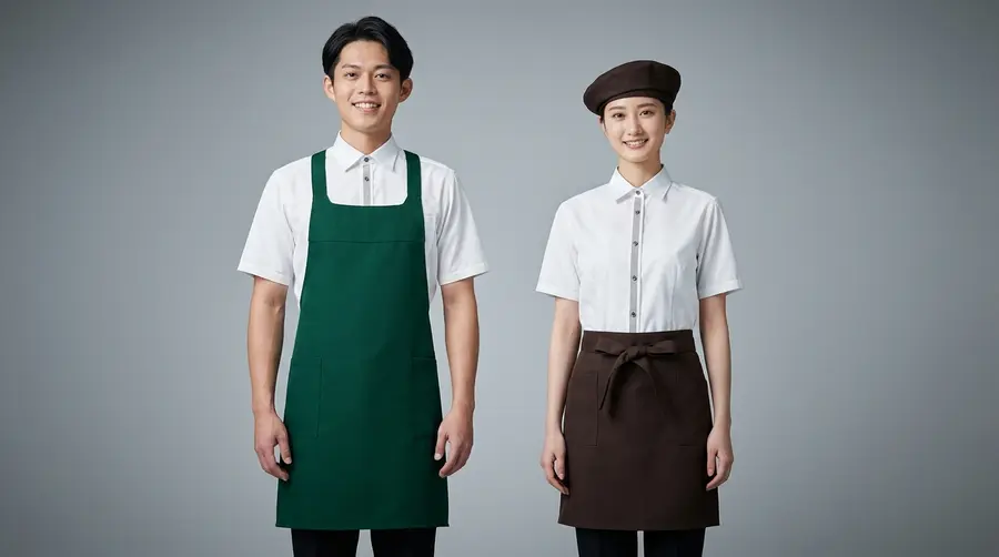 Olive Green Contrast Two-Tone Professional Apron