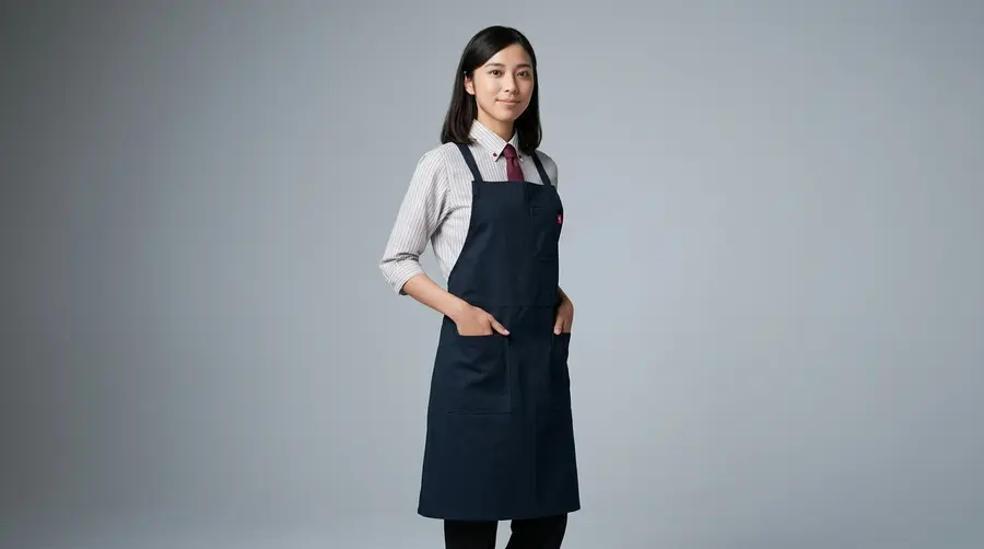Luxury Navy Blue Professional Bib Apron