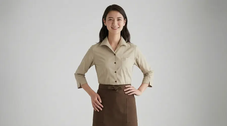 Chocolate Brown Contrast Bib Apron