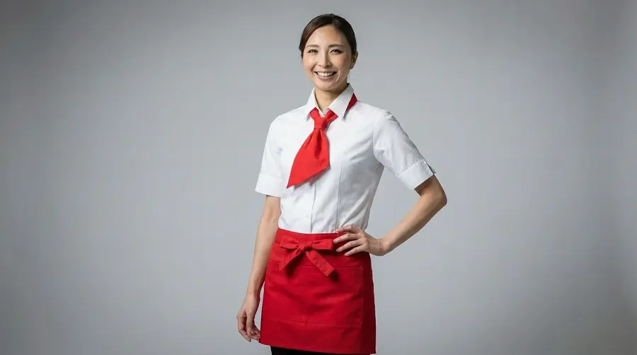 Red Pop Vibrant Short Apron