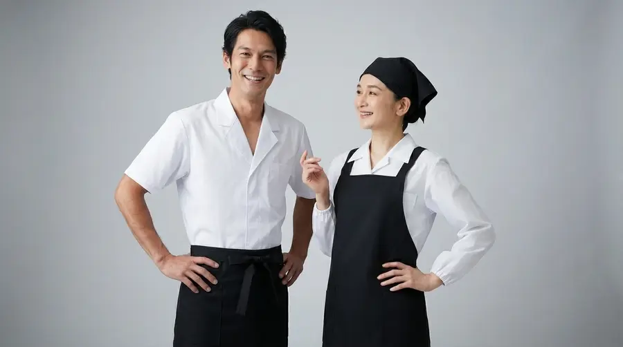 Royal Blue Contrast Waist Apron