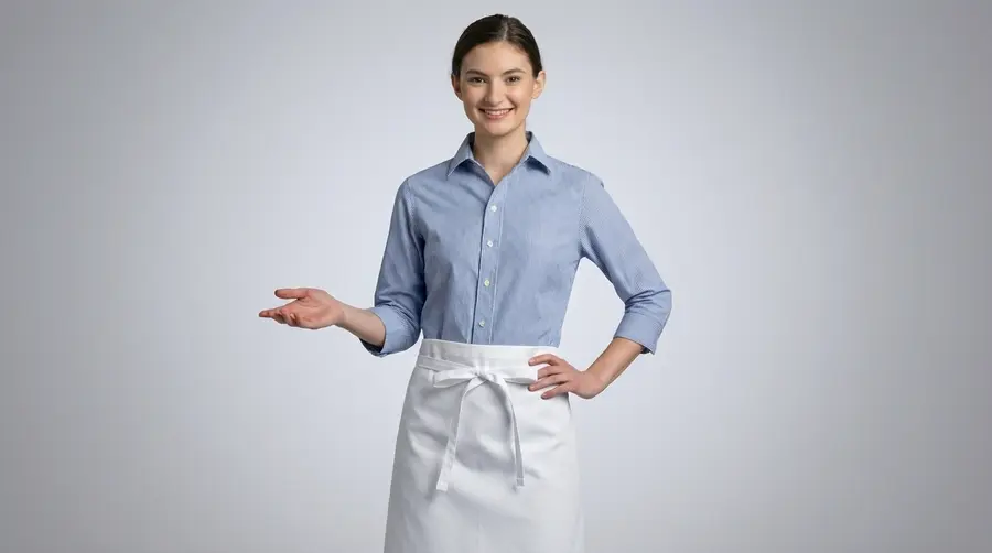 Classic White Professional Waist Apron