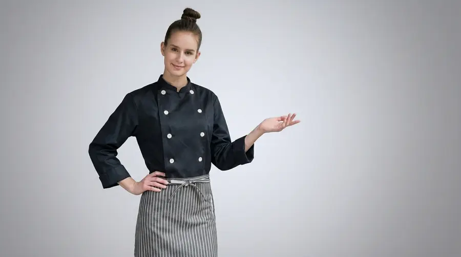 Dark Grey Pinstripe Waist Apron