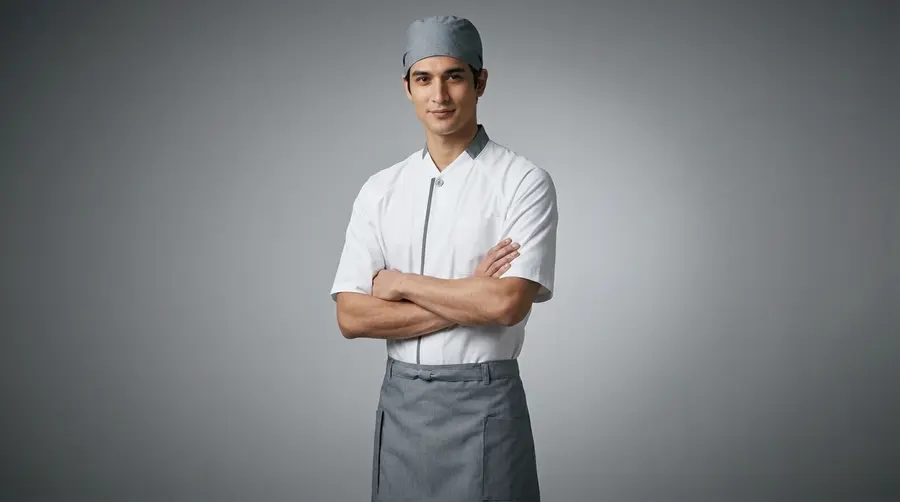 Premium White & Dark Grey Contrast Uniform