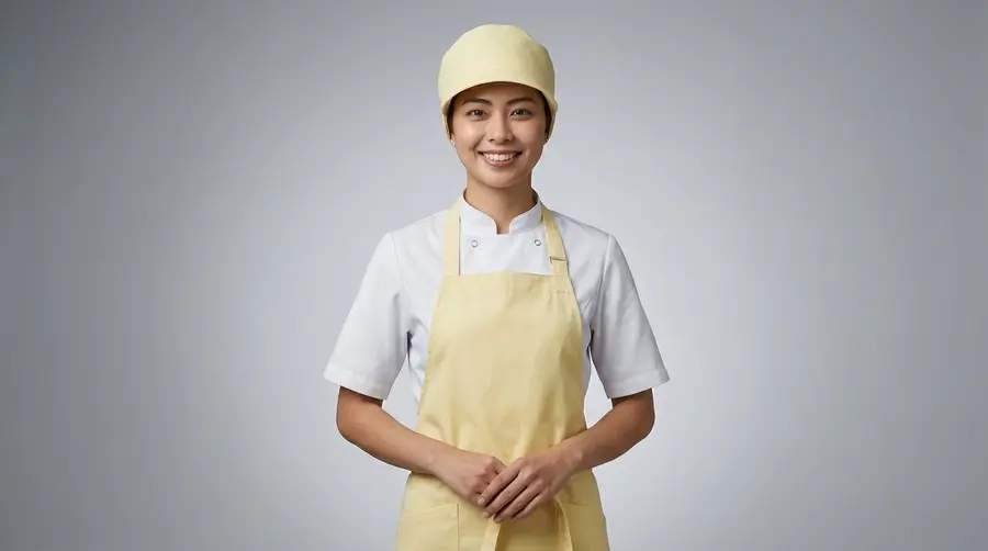 Pastel Yellow & White Bakery Uniform Set