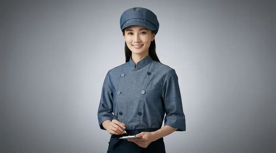 Urban Premium Navy Denim Chef Set