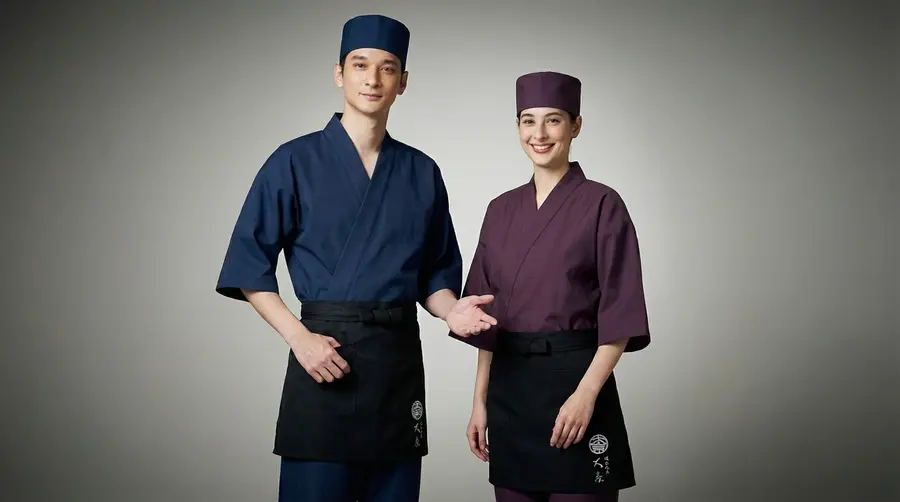 Zen Indigo & Plum Kimono Service Uniform