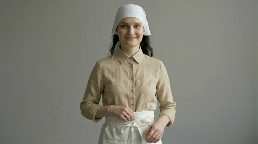 Minimalist Beige Cafe Uniform Set